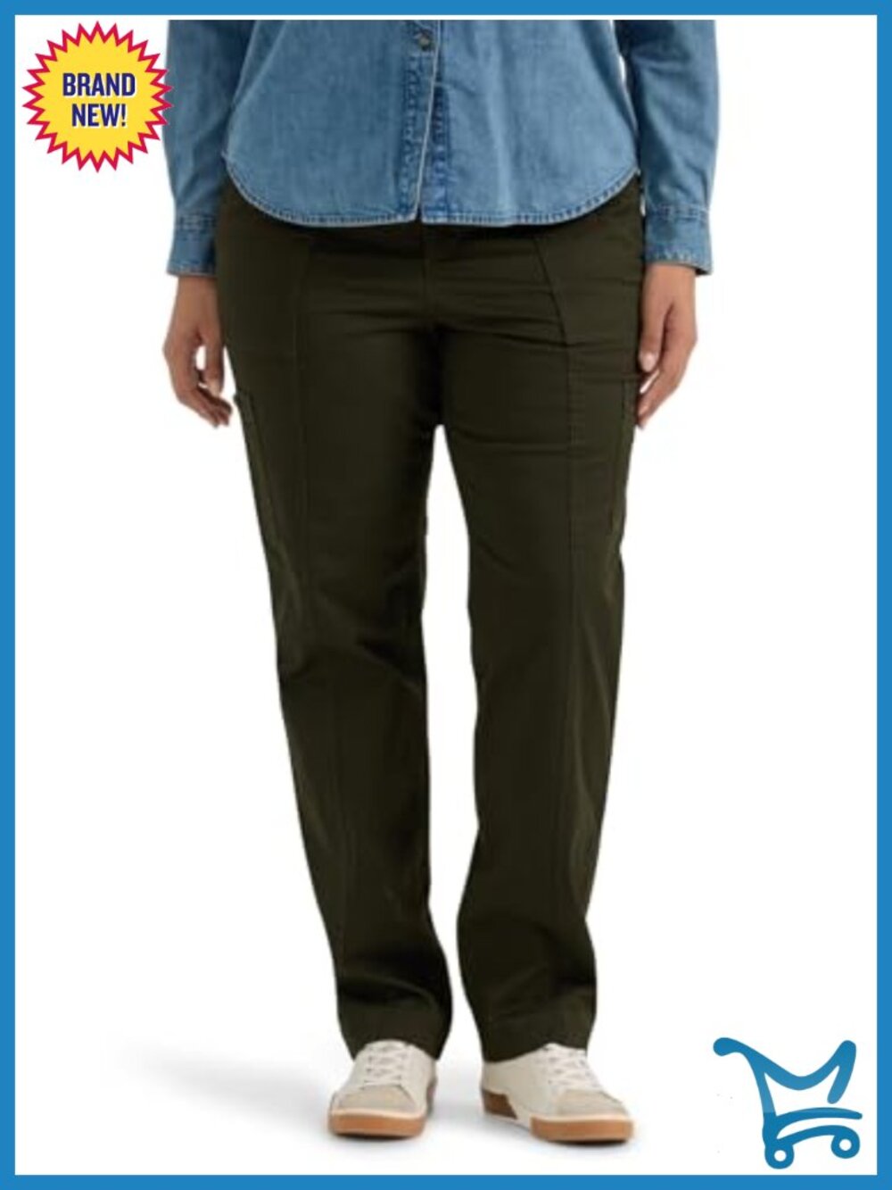 Plus Size Ultra Lux Comfort Flex-to-Go Utility Pant Loose Fit Mid Rise